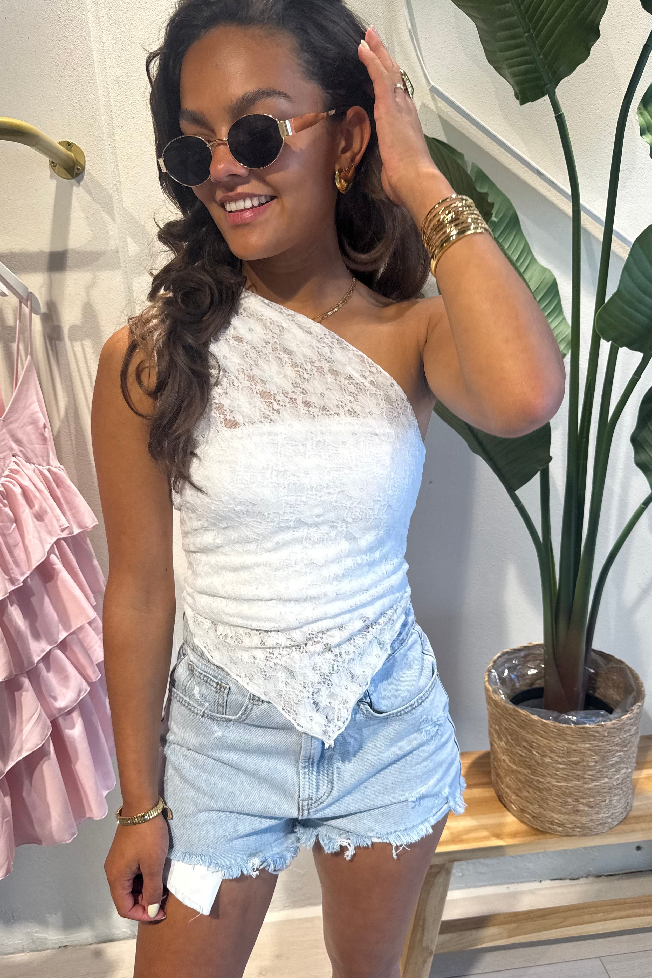 One shoulder top Esmee