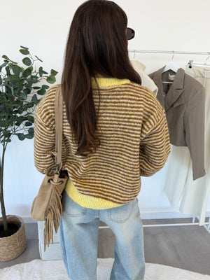 Cirella trui – gelebruine trui, achterzijde