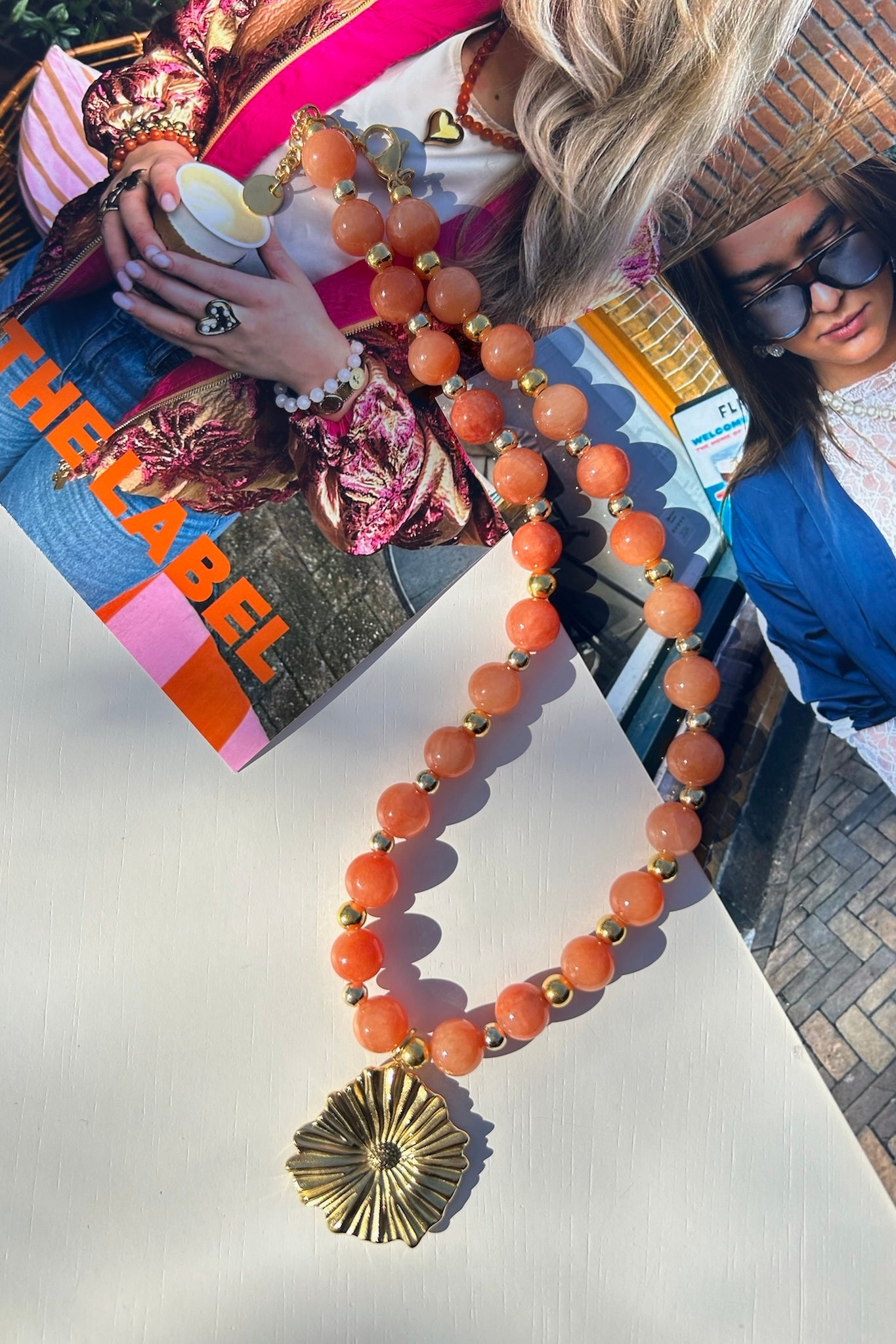 Ketting oranje met goud