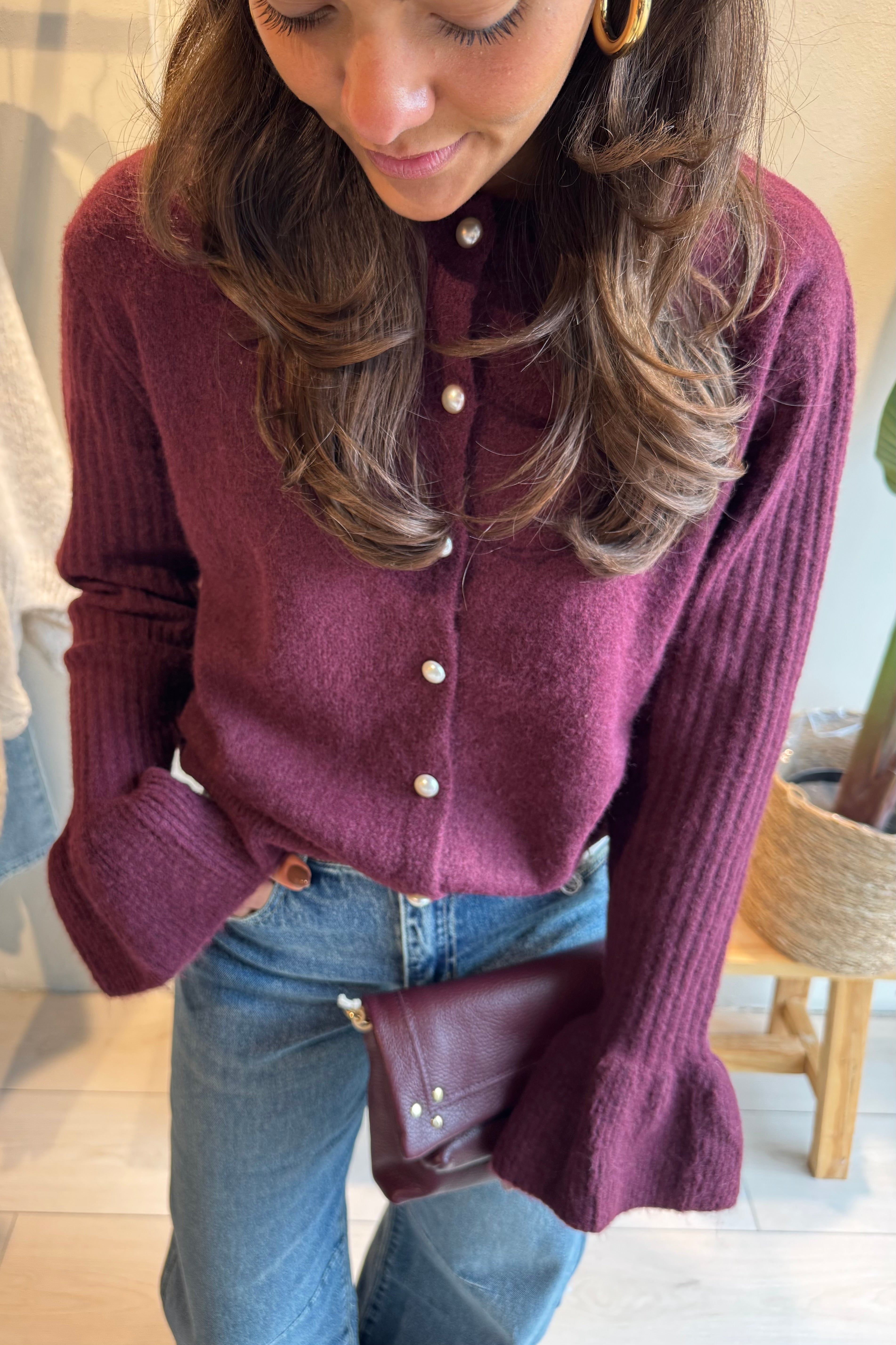 Marivelle vest bordeauxrood