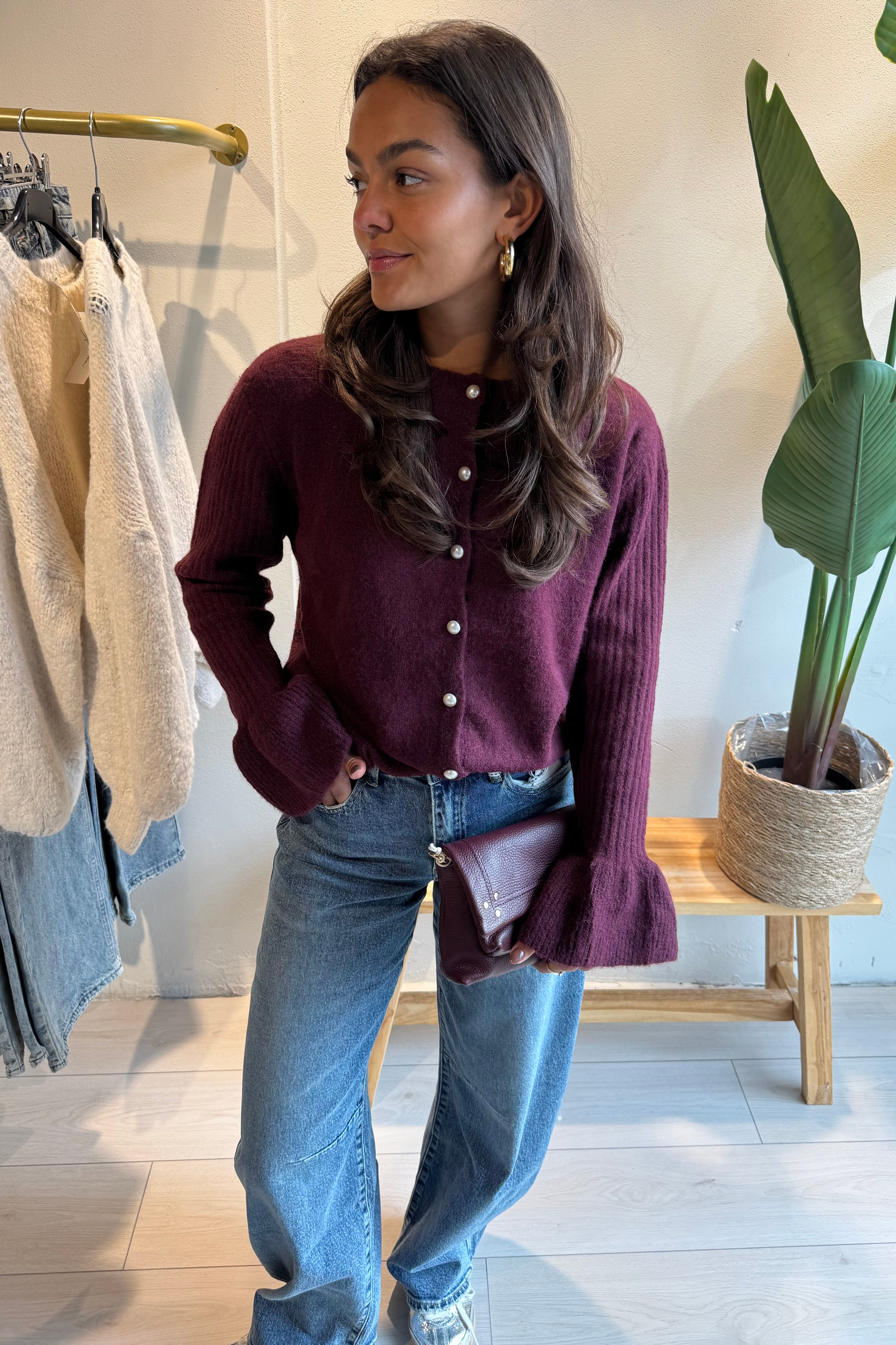 Marivelle vest bordeauxrood