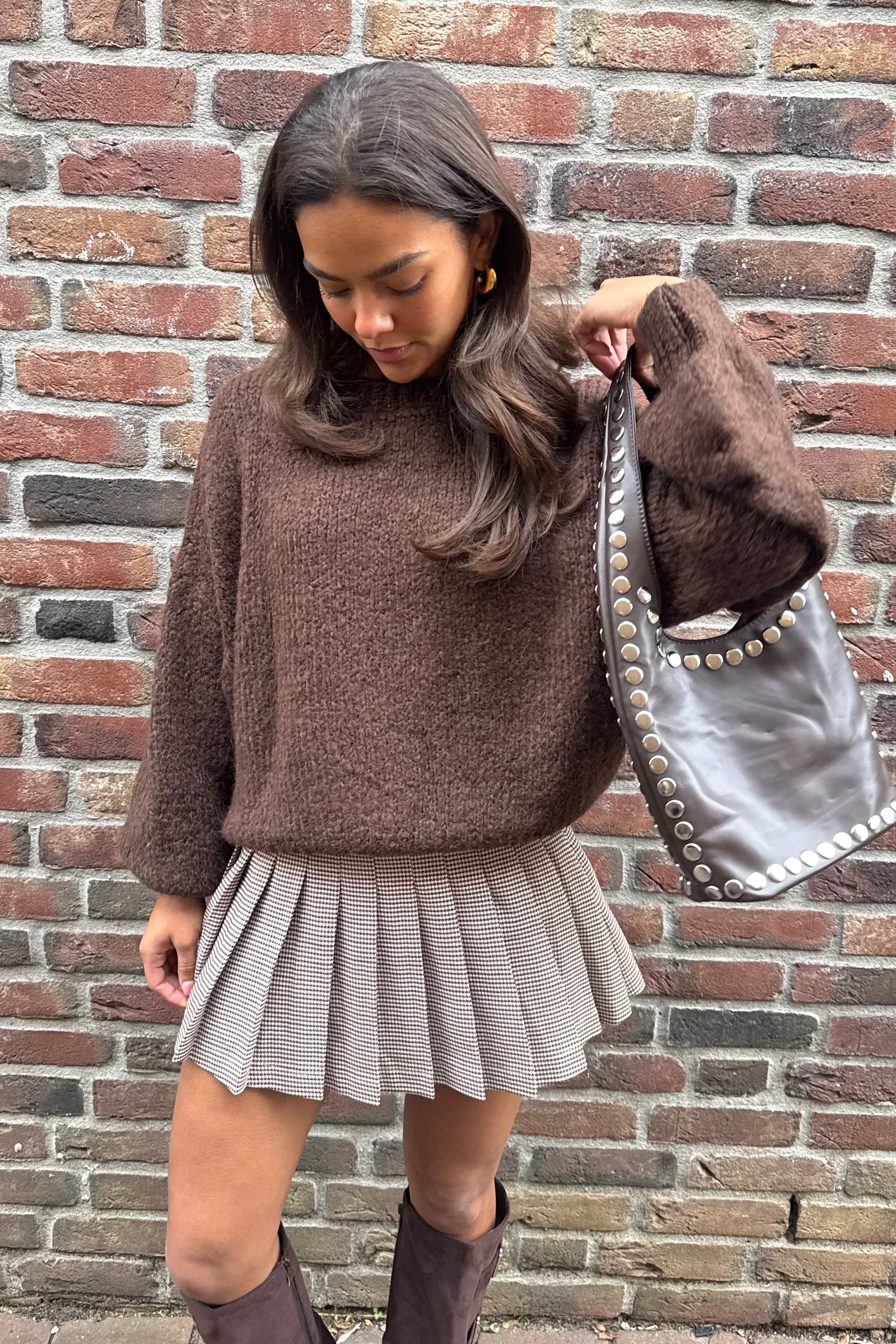 Fenna trui coffee bruin