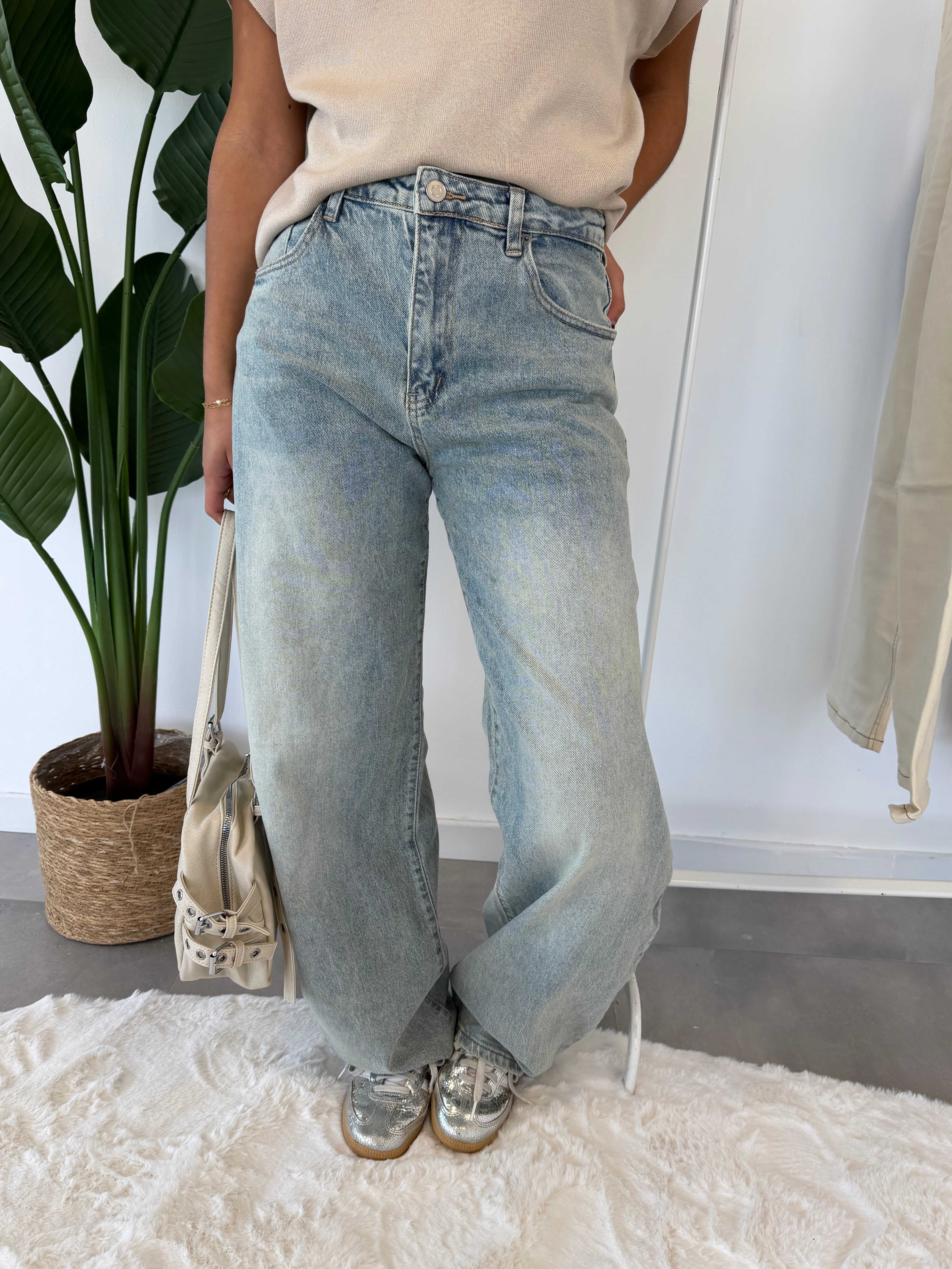 Joanna balloon jeans stretch washed – high-waist dames jeans met ballonpasvorm, voorkant gedragen