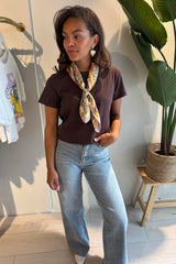 Iris t-shirt bruin